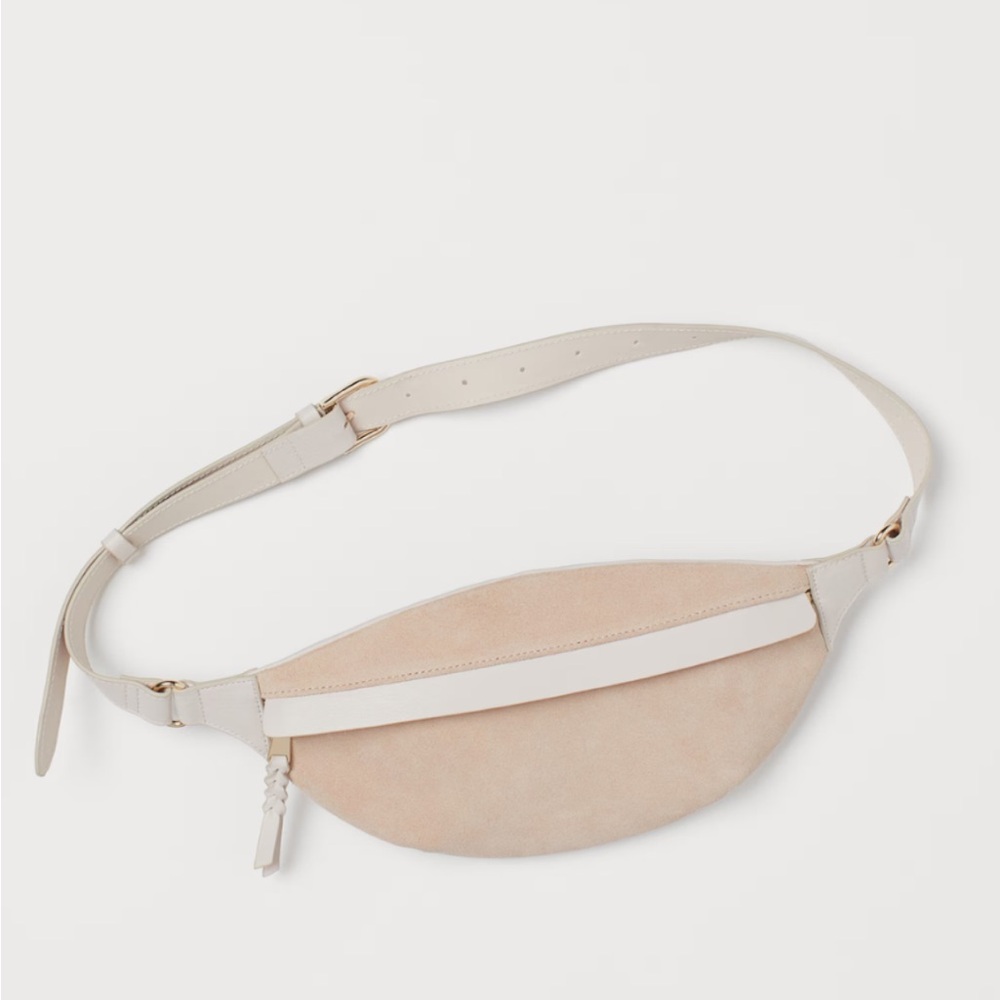 H&M Suede Cream and Tan Crossbody Bag